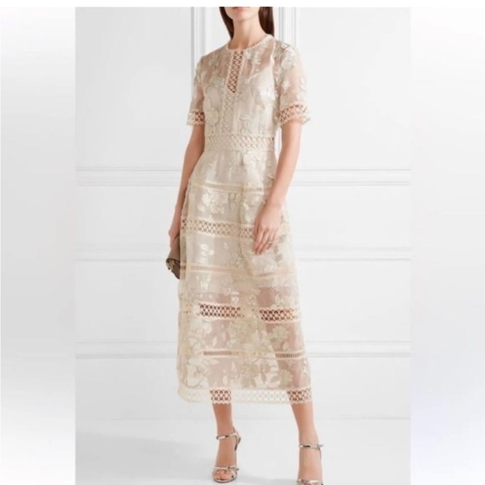 NWOT zimmermann romance  Lace Dress in Cream and Tan - Picture 2 of 10
